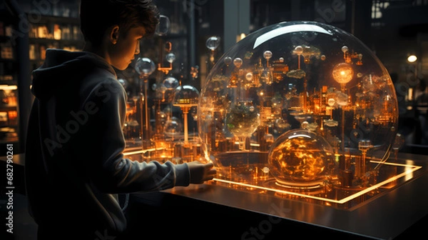 Fototapeta Interactive Learning in a Futuristic Classroom