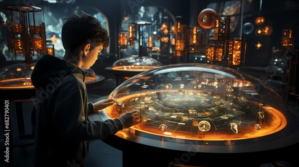 Fototapeta Interactive Learning in a Futuristic Classroom