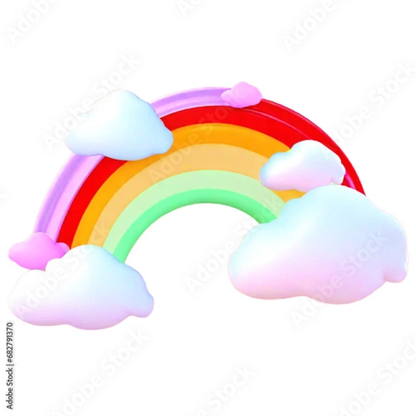 Obraz (3D) Rainbow and clouds Royalty (3D)