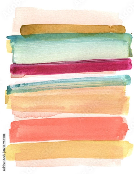 Fototapeta Colourful abstract paint strokes, hand-painted lines, watercolour lines, Abstract painting