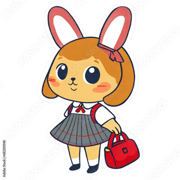 Obraz Rabbit going to school