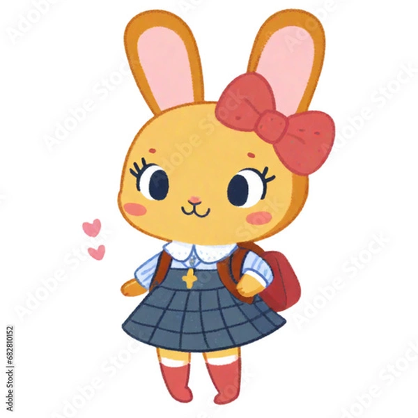 Obraz Rabbit going to school