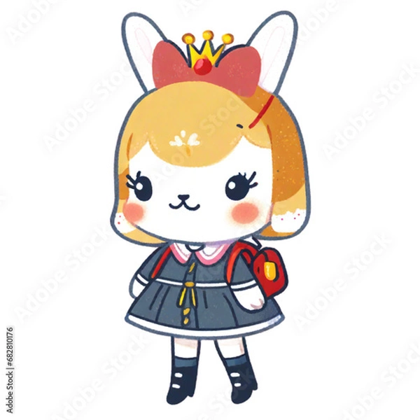 Obraz Rabbit going to school