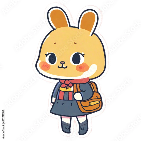 Obraz Rabbit going to school