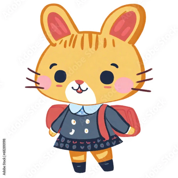 Obraz Rabbit going to school