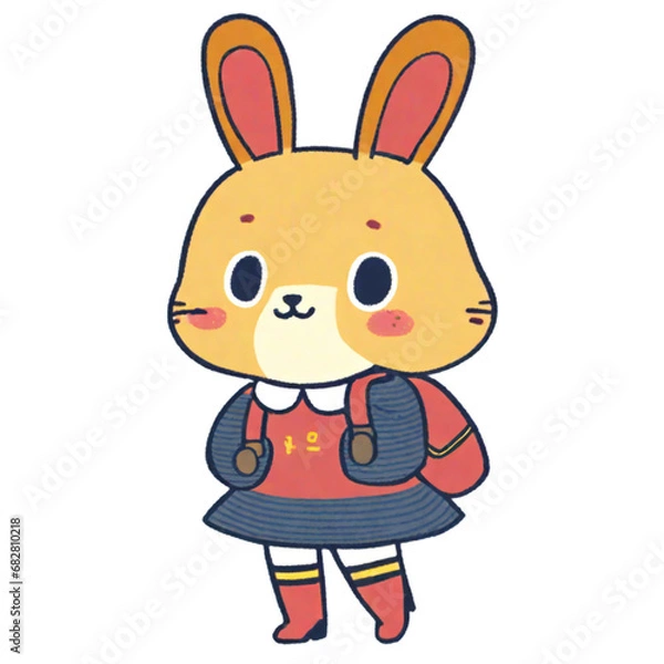 Obraz Rabbit going to school