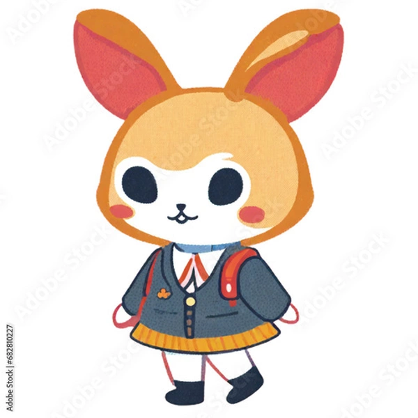 Obraz Rabbit going to school