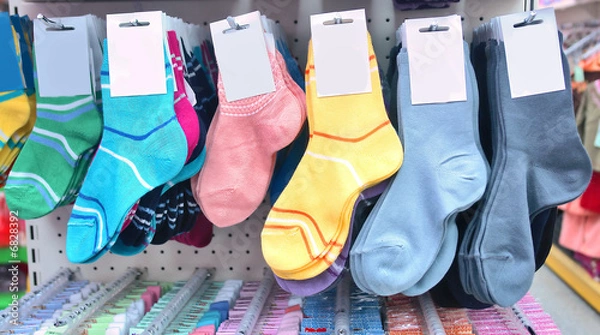 Obraz children's socks in a store