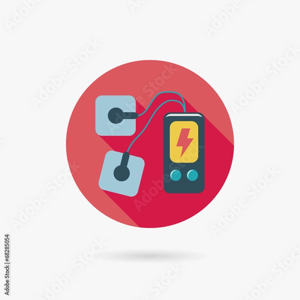 Obraz Electric massage flat icon with long shadow