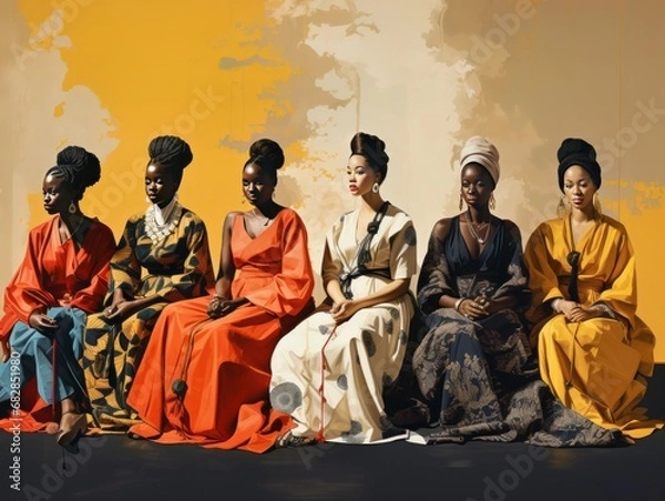 Fototapeta Groupe de femmes portant des tenues traditionnelles