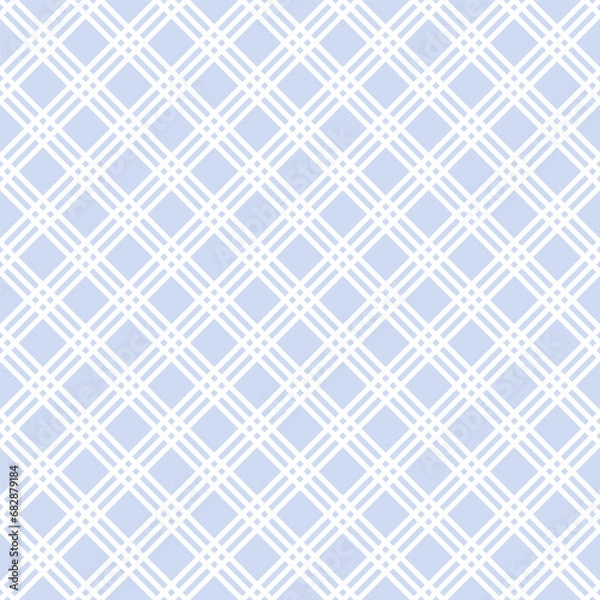 Fototapeta Seamless Geometric Checked Light Blue Pattern.