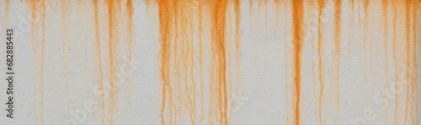 Obraz Rusty color streaks rust on metal fence surface view old texture background
