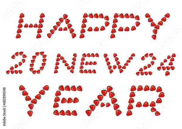 Fototapeta strawberry flavour happy new year 2024