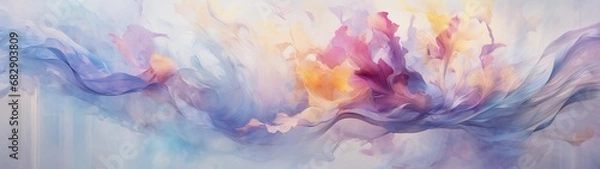 Fototapeta Winter Texture, Wallpaper, Background, Graphic - lush cloudy paint expression