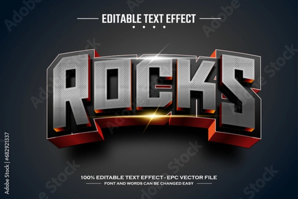 Obraz Rocks 3D editable text effect template