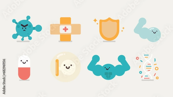 Obraz Vector icon medicinal ingredients, flat design