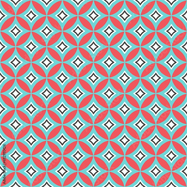 Fototapeta Multi color seamless abstract pattern. Background and backdrop. Multi Colored. Colorful ornamental design. Colored mosaic ornaments. Vector graphic illustration. EPS10.