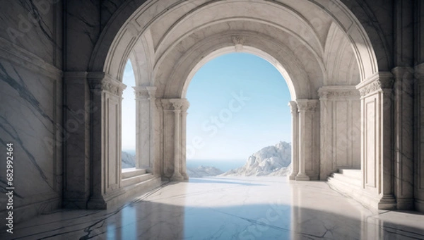 Obraz marble arches by a mountain