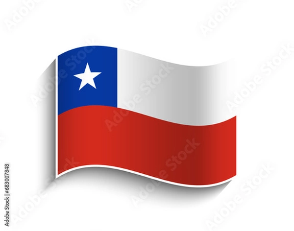 Fototapeta Vector Chile waving Flag Icon
