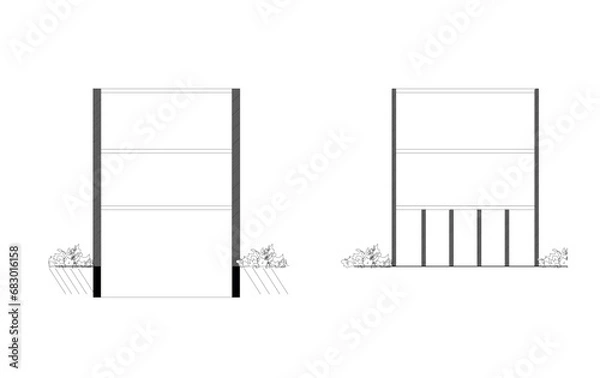 Fototapeta Hand made vector Architecture Sustainability diagram
