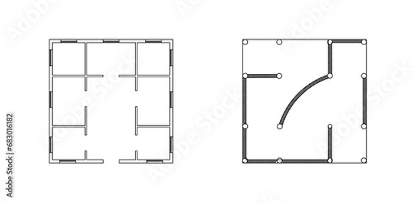 Fototapeta Hand made vector Architecture Sustainability diagram

