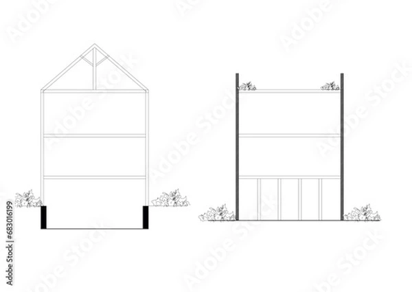 Obraz Hand made vector Architecture Sustainability diagram
