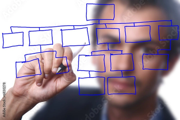 Obraz businessman with an empty diagram