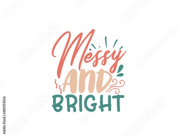 Fototapeta Funny merry christmas and holidays hand drawn lettering vector t-shirts  design
