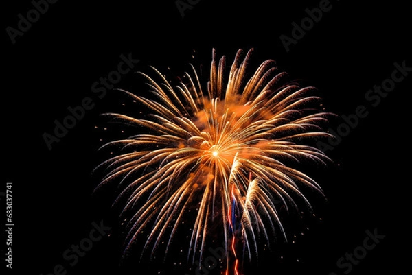 Fototapeta Spectacular New Year Firework Explosion in the Night Sky - National Celebration Display for Happy New Year - Created with Generative AI Tools