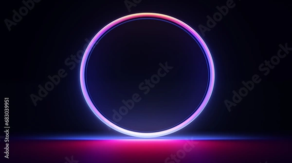 Fototapeta 3D Rendered Neon Glow Abstract Backgrounds: Magenta Tones, Dynamic Ribbons, Virtual Clouds & Glowing Geometric Shapes in Dark Settings for Futuristic, Energy-Themed Wallpapers - generativ ai