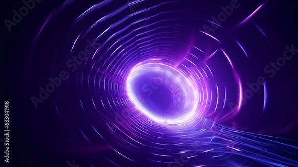 Fototapeta 3D Rendered Neon Glow Abstract Backgrounds: Magenta Tones, Dynamic Ribbons, Virtual Clouds & Glowing Geometric Shapes in Dark Settings for Futuristic, Energy-Themed Wallpapers - generativ ai