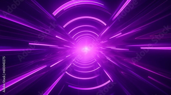 Fototapeta 3D Rendered Neon Glow Abstract Backgrounds: Magenta Tones, Dynamic Ribbons, Virtual Clouds & Glowing Geometric Shapes in Dark Settings for Futuristic, Energy-Themed Wallpapers - generativ ai 