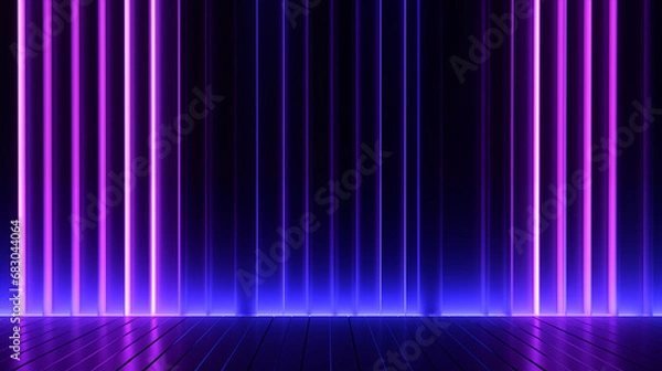 Fototapeta 3D Rendered Neon Glow Abstract Backgrounds: Magenta Tones, Dynamic Ribbons, Virtual Clouds & Glowing Geometric Shapes in Dark Settings for Futuristic, Energy-Themed Wallpapers - generativ ai 