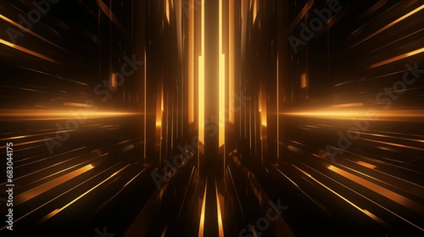 Fototapeta 3D Rendered Neon Glow Abstract Backgrounds: Magenta Tones, Dynamic Ribbons, Virtual Clouds & Glowing Geometric Shapes in Dark Settings for Futuristic, Energy-Themed Wallpapers - generativ ai 