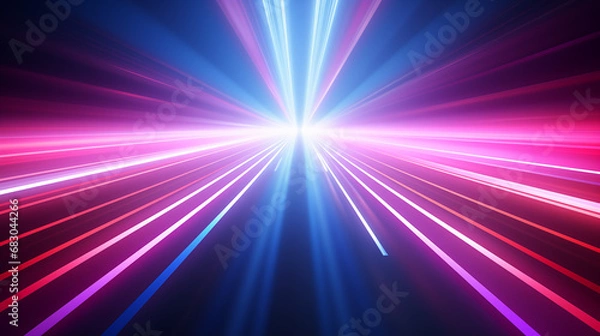 Fototapeta 3D Rendered Neon Glow Abstract Backgrounds: Magenta Tones, Dynamic Ribbons, Virtual Clouds & Glowing Geometric Shapes in Dark Settings for Futuristic, Energy-Themed Wallpapers - generativ ai 