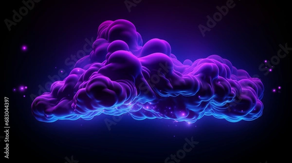 Fototapeta 3D Rendered Neon Glow Abstract Backgrounds: Magenta Tones, Dynamic Ribbons, Virtual Clouds & Glowing Geometric Shapes in Dark Settings for Futuristic, Energy-Themed Wallpapers - generativ ai 