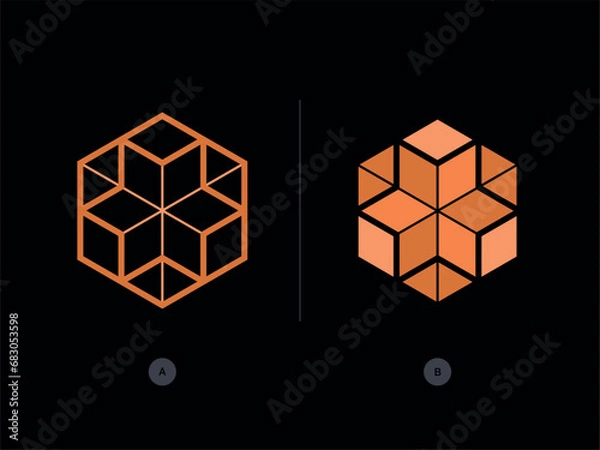 Fototapeta Modern professional logo in the shape of the hexagon