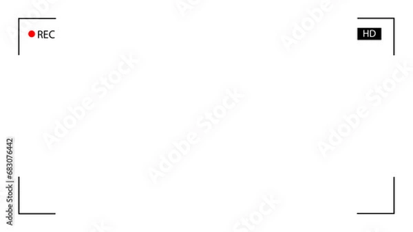 Obraz Video camera viewfinder . Camera display full hd format. Video filming screen vector template.