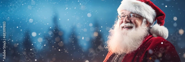 Obraz Smiling Santa Claus with copy space