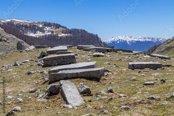 Obraz Ancient tombstones in the mountains