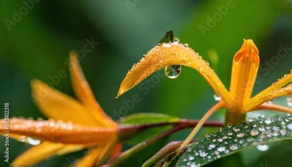 Fototapeta flower with drops