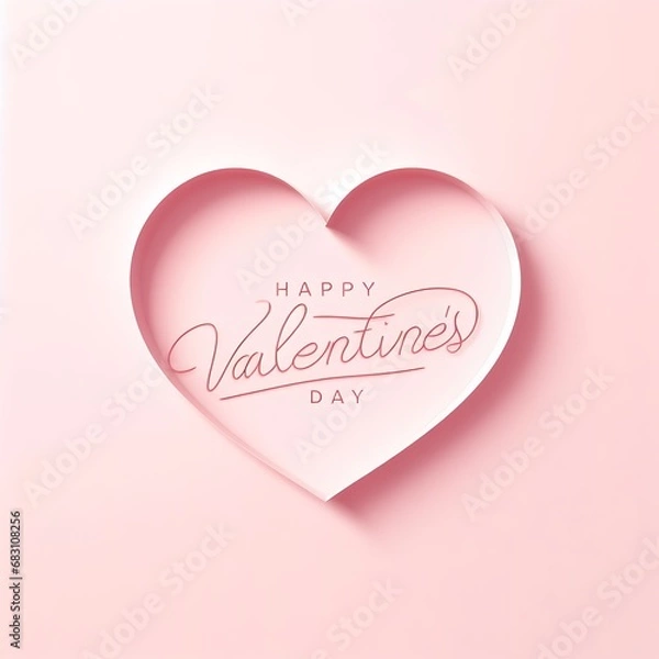 Fototapeta pink valentine card with heart, gevnerative AI