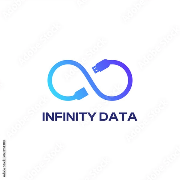 Fototapeta infinity usb data tech logo