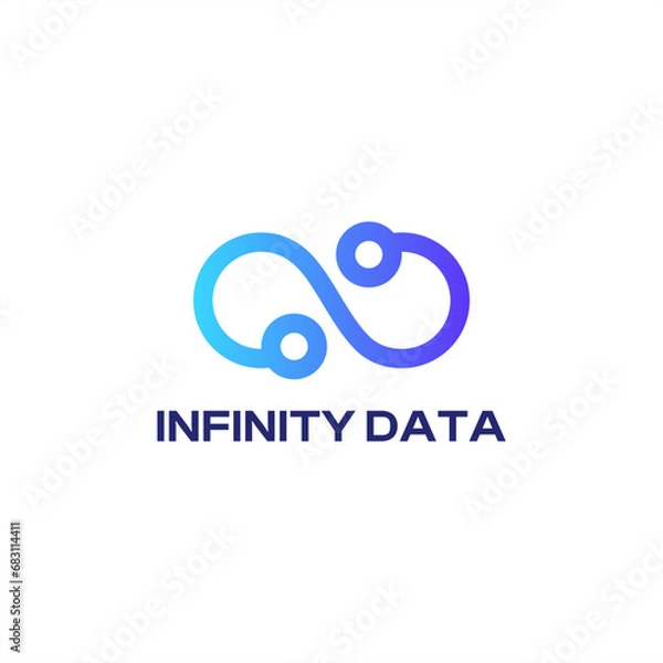Fototapeta infinity usb data tech logo