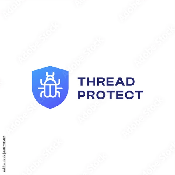 Fototapeta bug thread protection logo