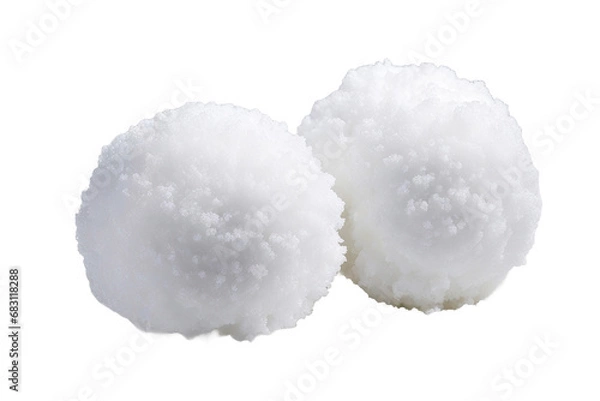 Fototapeta a high quality stock photograph of two snowballs full body in the center isolated on white background