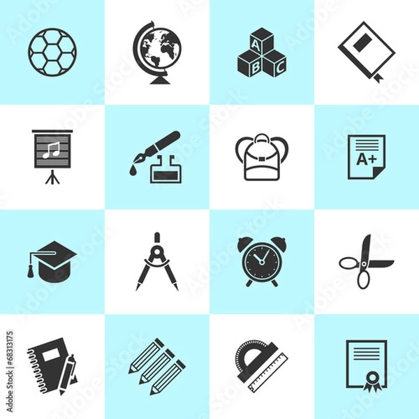 Obraz Set of school and education icons.