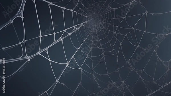 Obraz spider web with dew drops