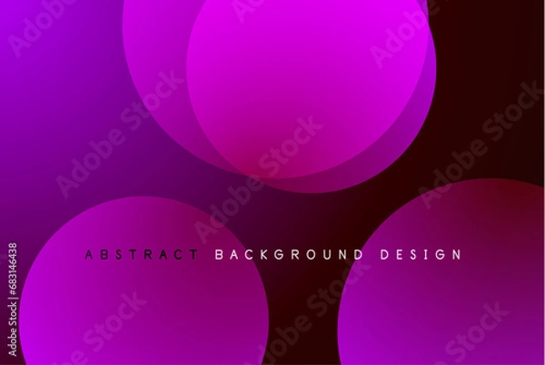 Fototapeta Abstract tech circles vector background, technology digital bubbles