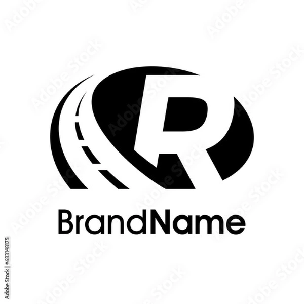 Obraz Modern Initial R Road Logo